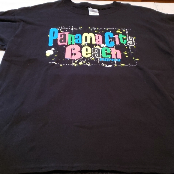 Gildan black Panama City Beach shirt sz L - Picture 2 of 5